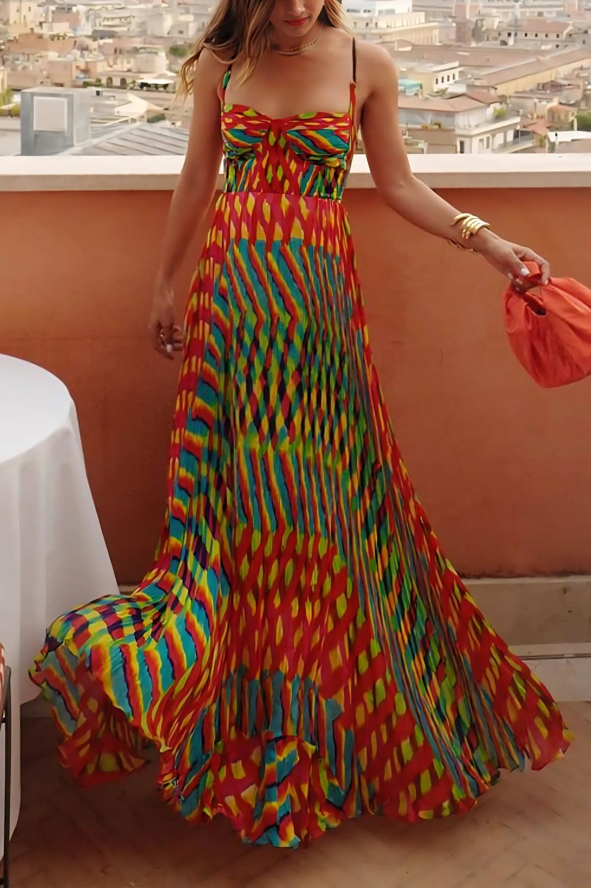 Women's Wedding Guest Printed Spaghetti Strap Maxi Dress - Seldom Seen Styles
