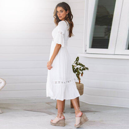 Weißes Boho-Kleid