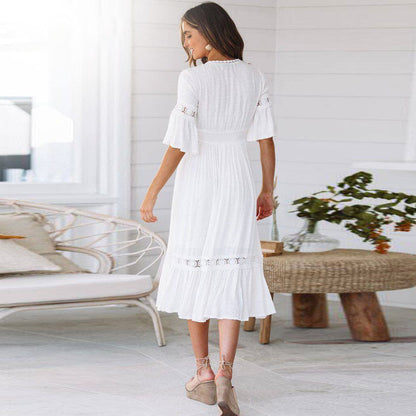 Weißes Boho-Kleid