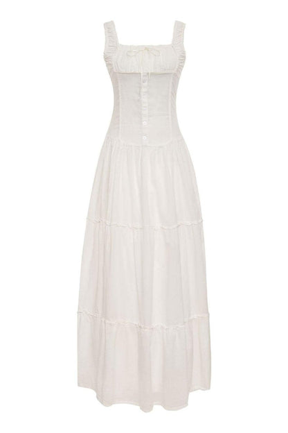 Robe longue semi-transparente à volants Anastasia