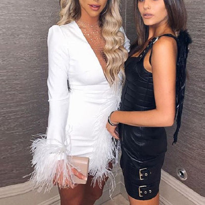 Robes longues blanches en maille transparente à sequins chics avec fente haute sur la cuisse