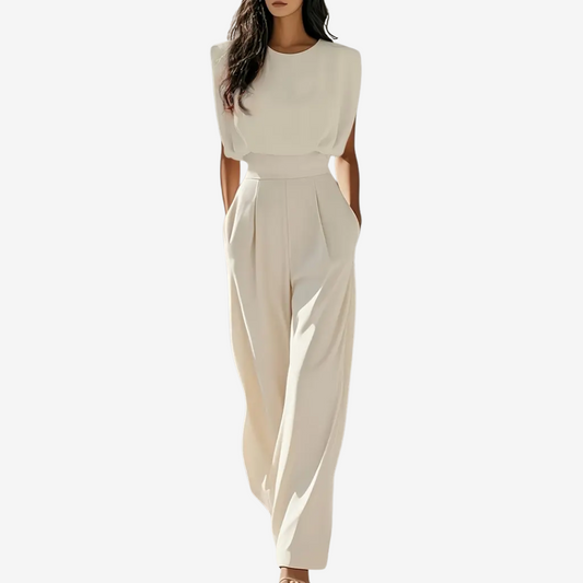 Women's Wide Leg Jumpsuit High Waist Sleeveless Elegant One Piece Outfit - Seldom Seen Styles