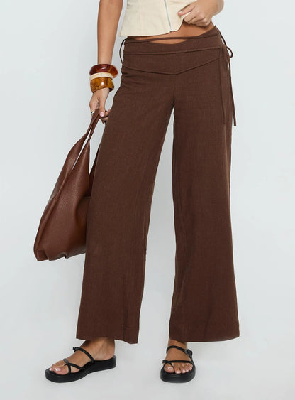 Women's Wide Leg Linen Pants Relaxed Fit High Waist Lightweight Breathable Casual Summer Beach Vacation Boho Trousers | Linen Drift