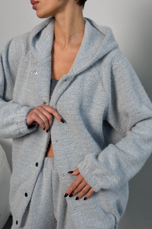 Women's Winter Button Down Cardigan Sweaters Neck Lantern Long Sleeve Chunky Knit Jacket Trendy Outerwear - Seldom Seen Styles