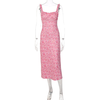 Nouvelle robe à bretelles pour femmes, petite robe d'été sexy style bohème, motif floral