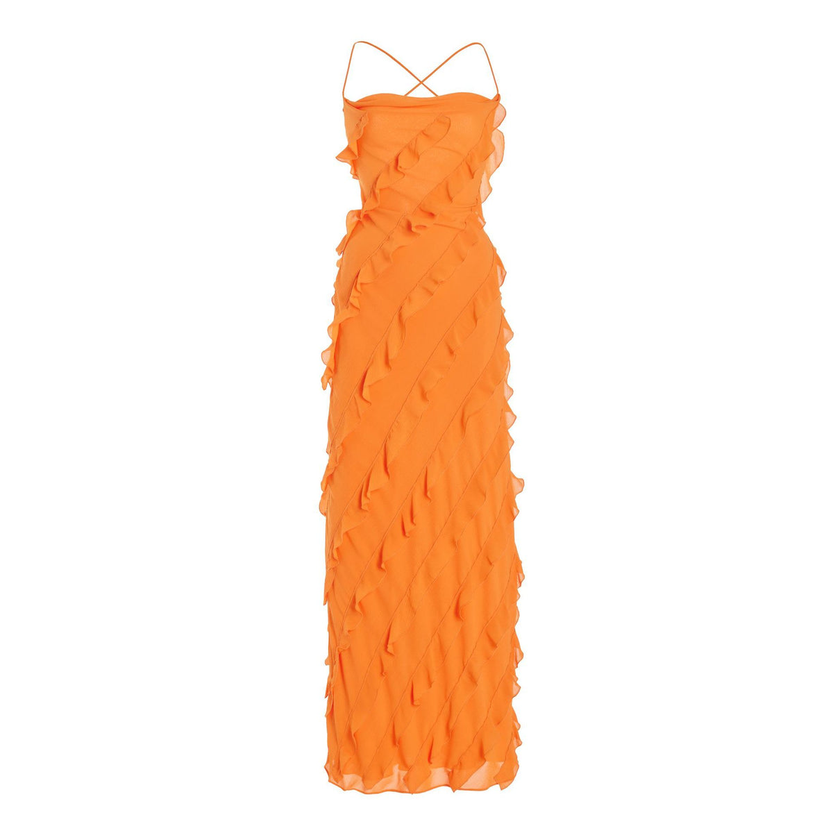 Women's split-ended holiday suspender dress, summer new lace-up sexy fungus edge dress - Seldom Seen Styles