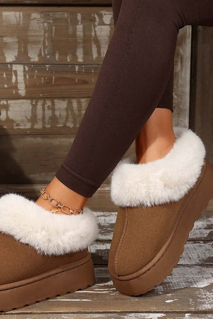 Bottes de neige épaisses, chaudes et confortables en peluche pour femmes