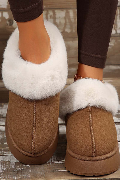 Bottes de neige épaisses, chaudes et confortables en peluche pour femmes
