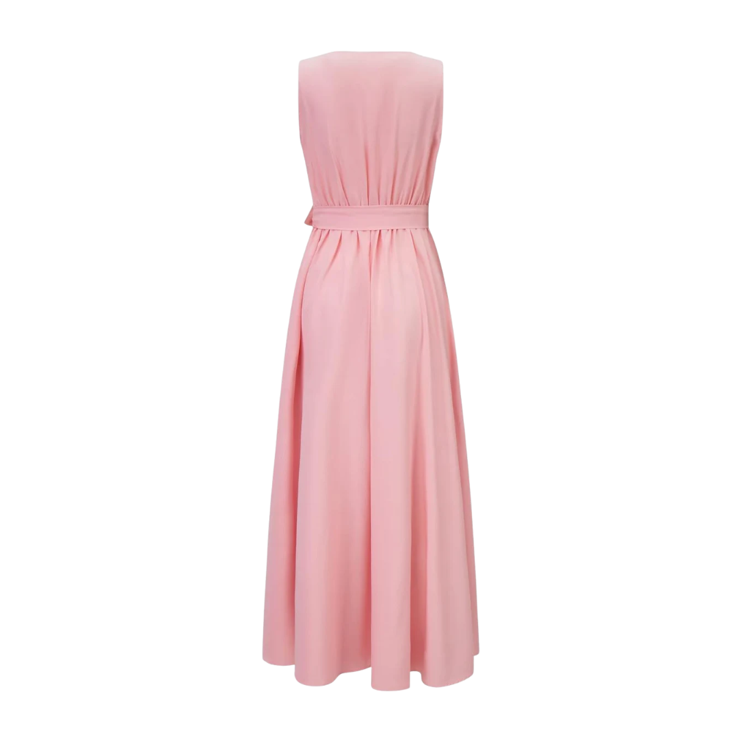 Women Feminine Tie Waist Maxi Dress Artisio - Seldom Seen Styles