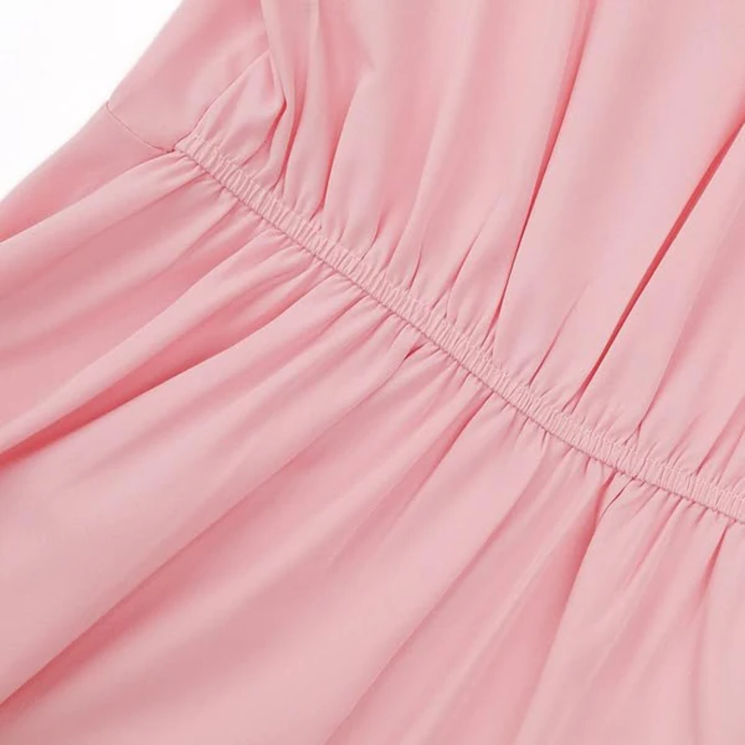 Women Feminine Tie Waist Maxi Dress Artisio - Seldom Seen Styles