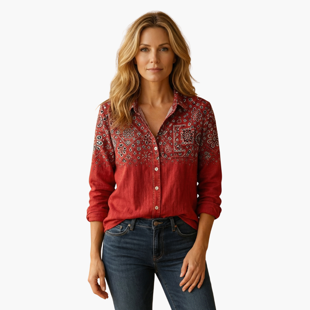 Women’s Button-Down Shirt with Classic Collar and Long Sleeves - Seldom Seen Styles