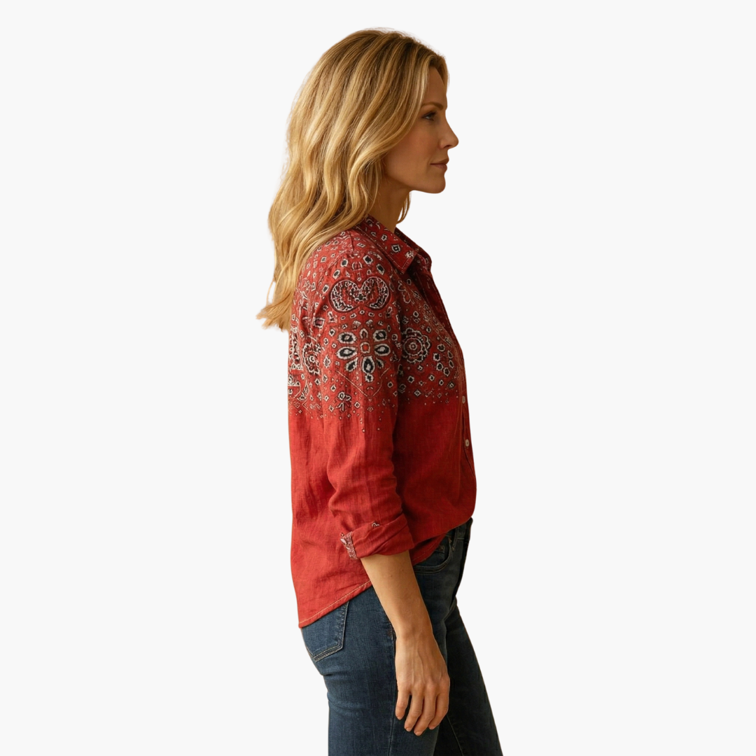 Women’s Button-Down Shirt with Classic Collar and Long Sleeves - Seldom Seen Styles