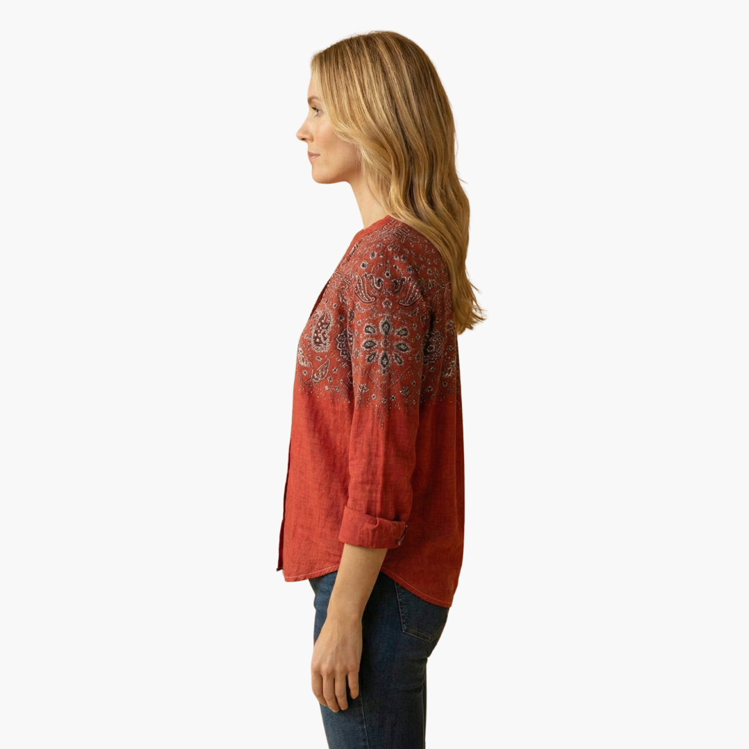 Women’s Button-Down Shirt with Classic Collar and Long Sleeves - Seldom Seen Styles