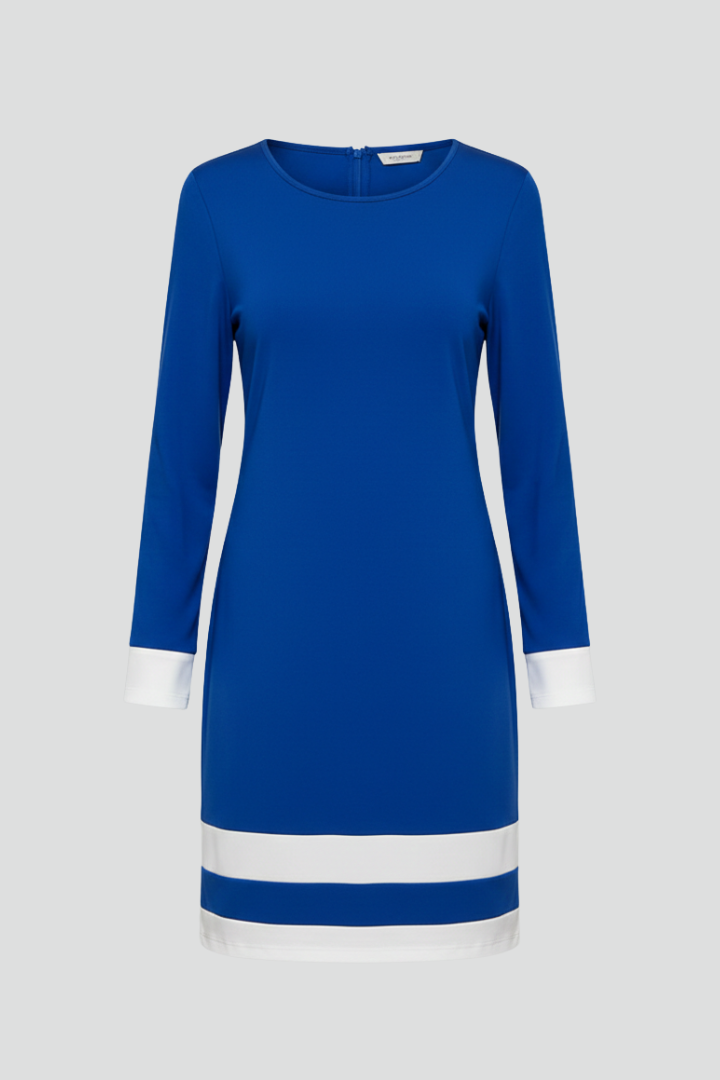 Women’s Dress with Round Neck and Contrast Trim - Seldom Seen Styles