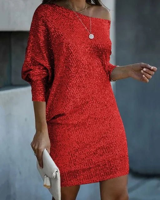 Women's Off-Shoulder Bodycon Mini Dress Long Sleeve Party Style - Seldom Seen Styles