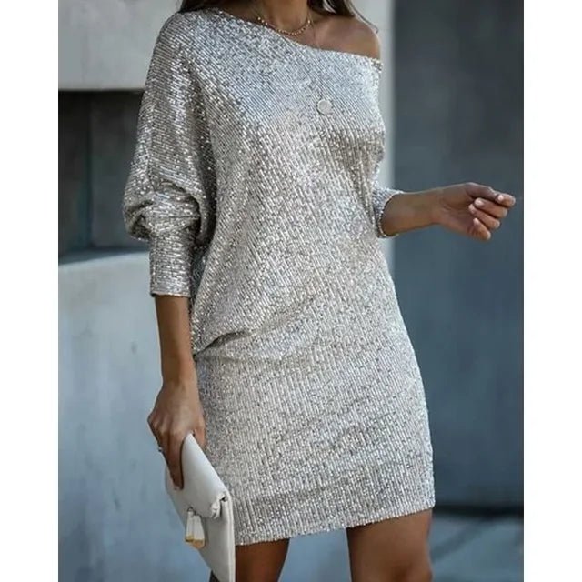Women's Off-Shoulder Bodycon Mini Dress Long Sleeve Party Style - Seldom Seen Styles