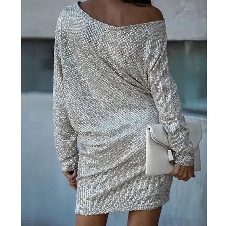 Women's Off-Shoulder Bodycon Mini Dress Long Sleeve Party Style - Seldom Seen Styles