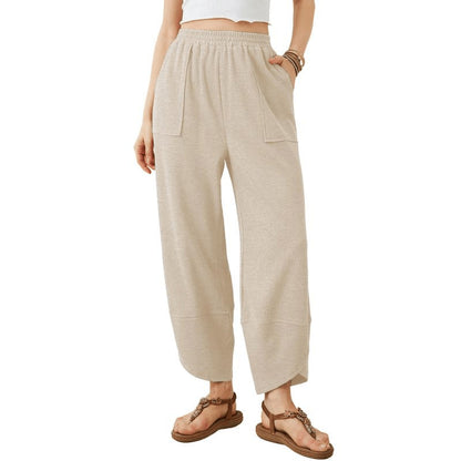 Pantalon ample décontracté pour femme, taille élastique, coupe large, style palazzo/harem, avec poches, pantalon de jogging ample, tenues pour professeurs, pantalon bohème, bas ample à jambes larges