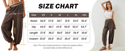 Pantalon ample décontracté pour femme, taille élastique, coupe large, style palazzo/harem, avec poches, pantalon de jogging ample, tenues pour professeurs, pantalon bohème, bas ample à jambes larges