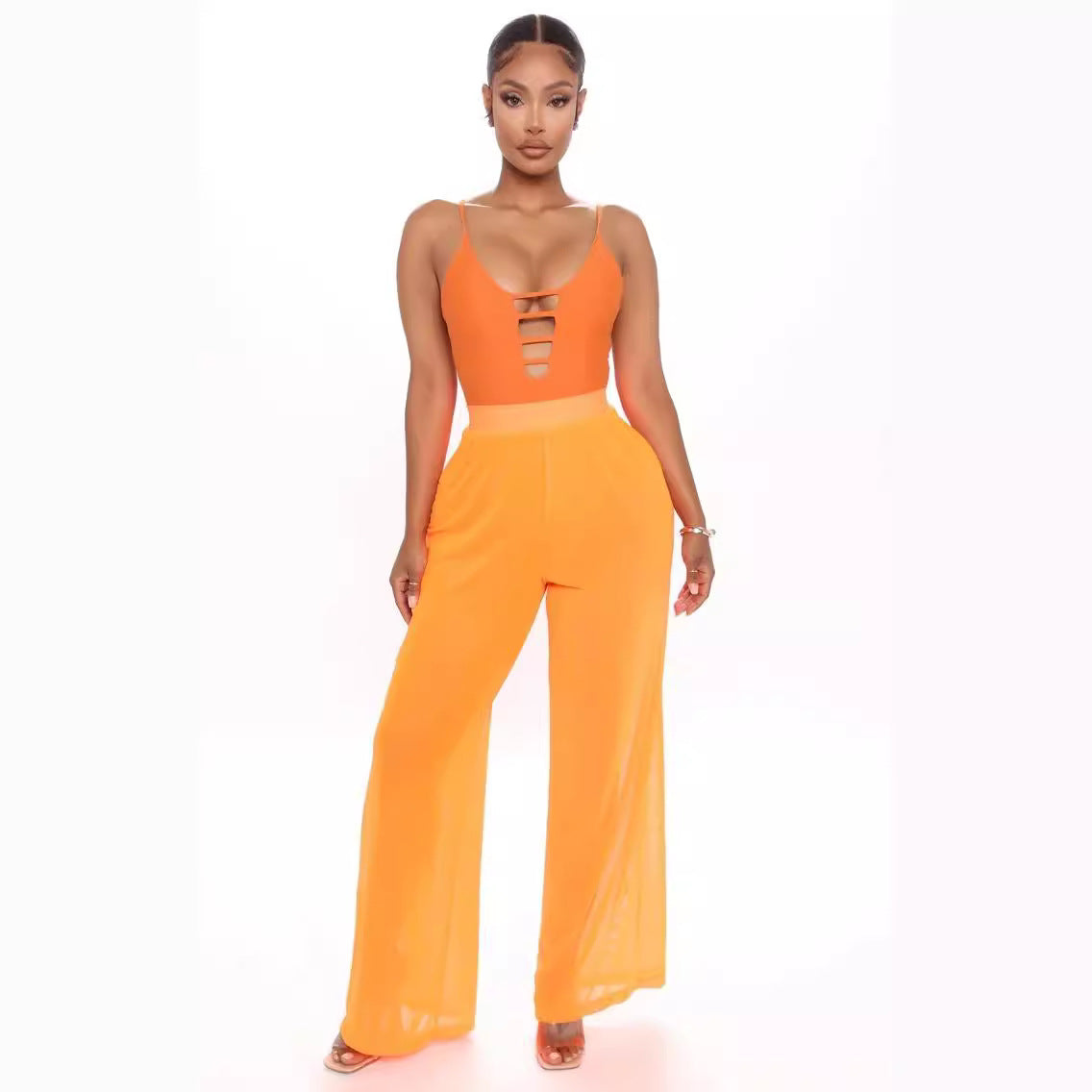 Womens Cover up Pants Sheer Bikini Bottoms Swimsuit Cover up Wide Leg Beach Pants - Seldom Seen Styles