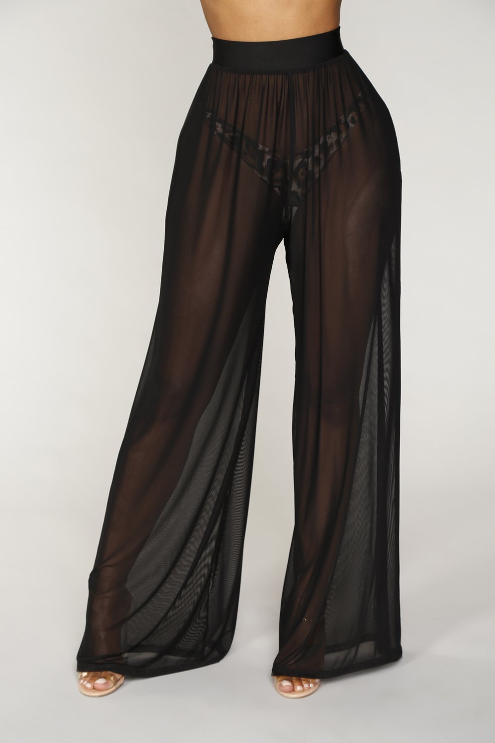 Womens Cover up Pants Sheer Bikini Bottoms Swimsuit Cover up Wide Leg Beach Pants - Seldom Seen Styles