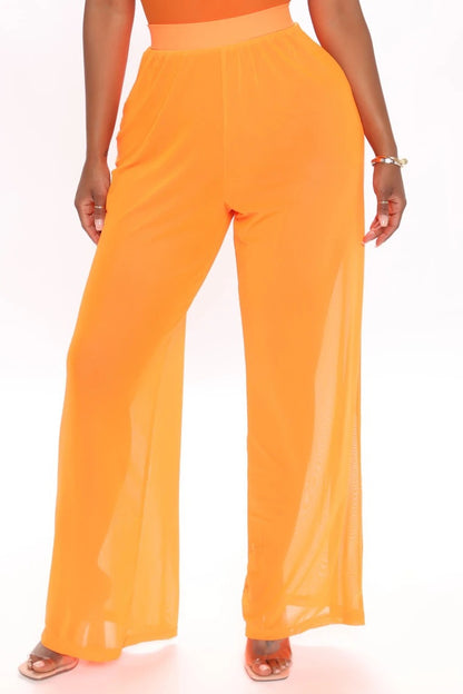 Damen-Überzugshose, transparente Bikinihose, Badeanzug-Überzug, Strandhose mit weitem Bein