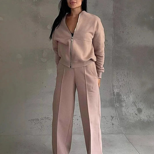 Womens Fleece 2 Piece Outfits Sweatsuit Zip Pullover Sweatshirt Joggers Pants Tracksuit Set - Seldom Seen Styles