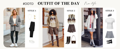 Gilets longs amples pour femme - Tricot épais, ouvert sur le devant, manches lanternes, pour l'automne