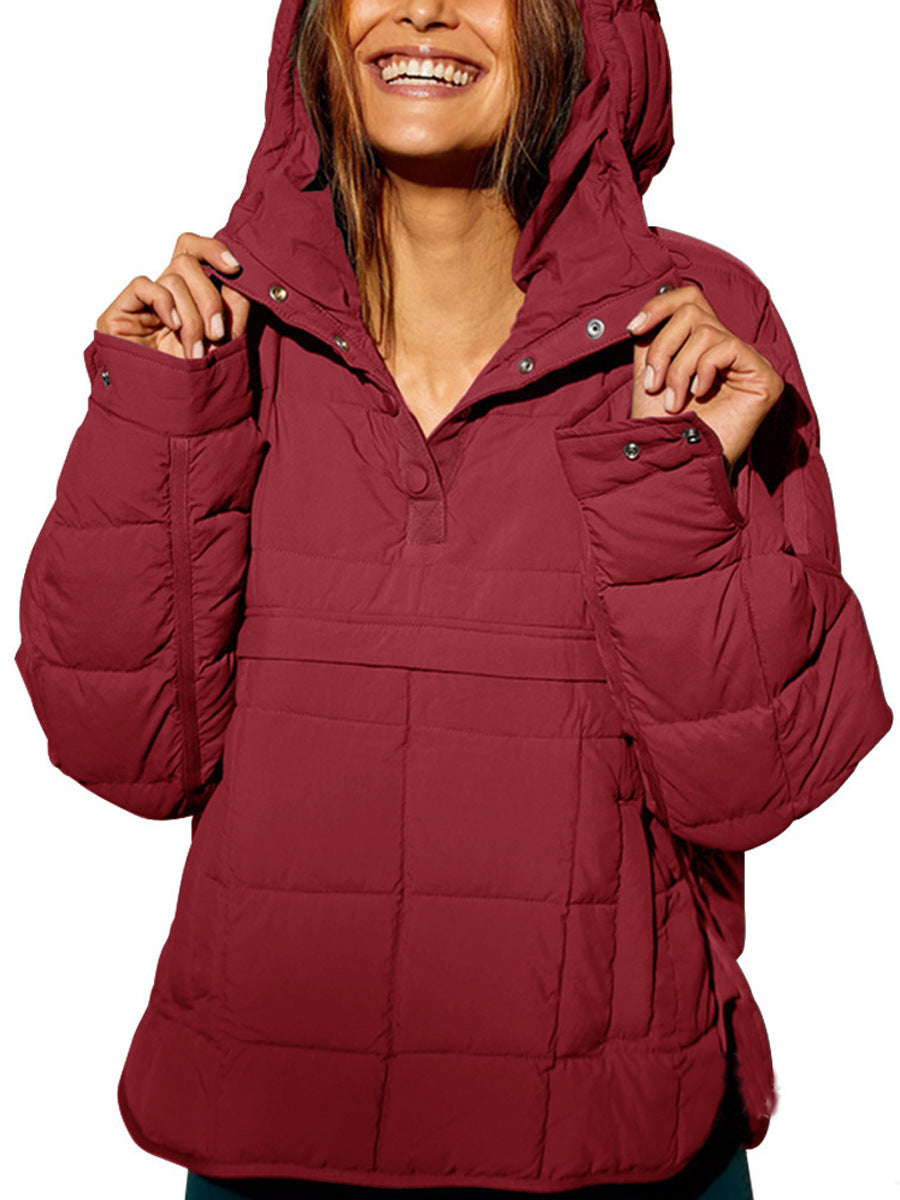 Womens Oversized Puffer Jacket Quilted Dolman Hoodies Pullover Long Sleeve Lightweight Warm Tops Coat - Seldom Seen Styles