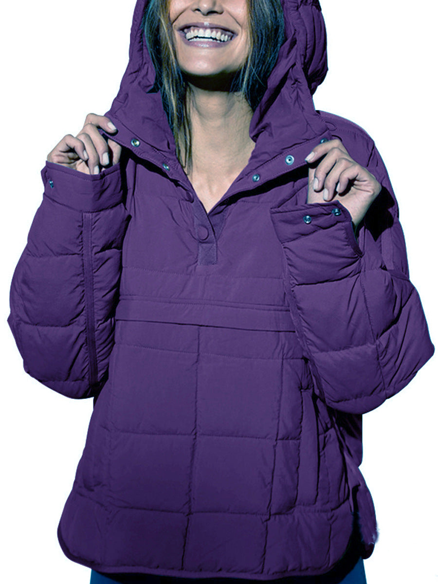 Womens Oversized Puffer Jacket Quilted Dolman Hoodies Pullover Long Sleeve Lightweight Warm Tops Coat - Seldom Seen Styles