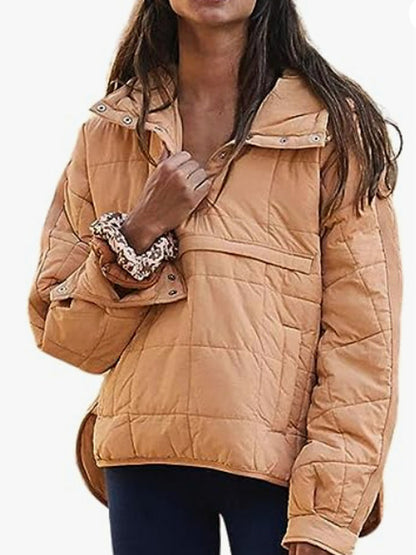 Doudoune matelassée oversize à capuche Dolman pour femme, pull à manches longues, haut léger et chaud