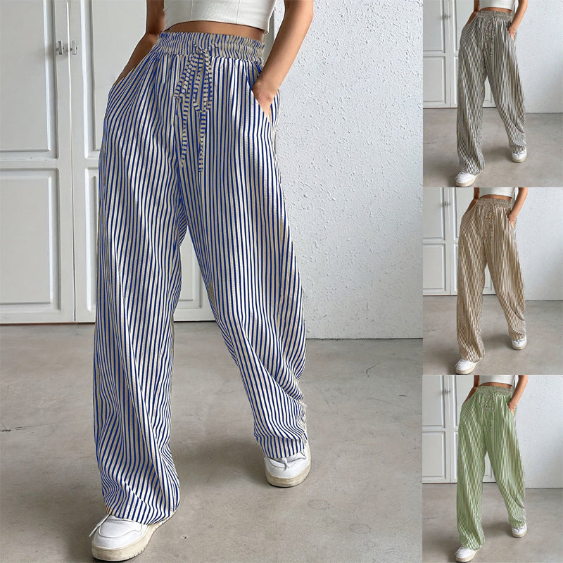Womens Pants Elastic Waist Floral Lightweight Palazzo Pants for Women Casual Lounge Wide Leg Pants Woman - Seldom Seen Styles