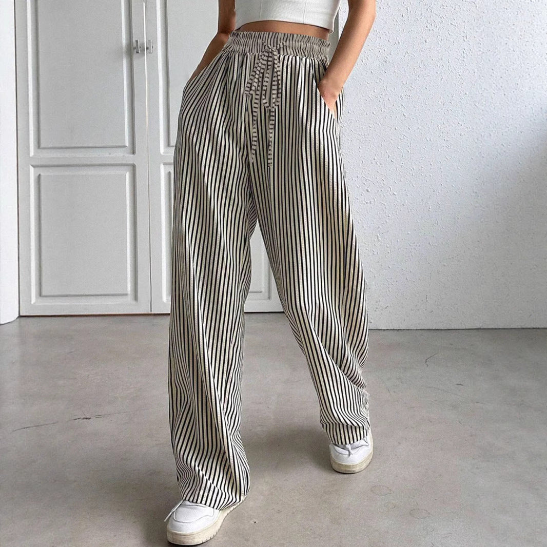 Womens Pants Elastic Waist Floral Lightweight Palazzo Pants for Women Casual Lounge Wide Leg Pants Woman - Seldom Seen Styles