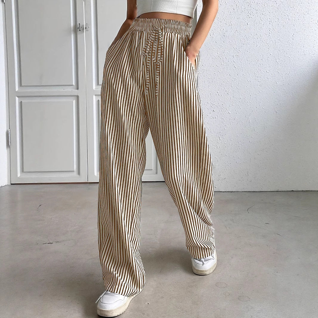 Womens Pants Elastic Waist Floral Lightweight Palazzo Pants for Women Casual Lounge Wide Leg Pants Woman - Seldom Seen Styles