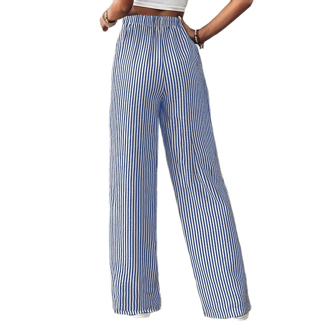 Womens Pants Elastic Waist Floral Lightweight Palazzo Pants for Women Casual Lounge Wide Leg Pants Woman - Seldom Seen Styles