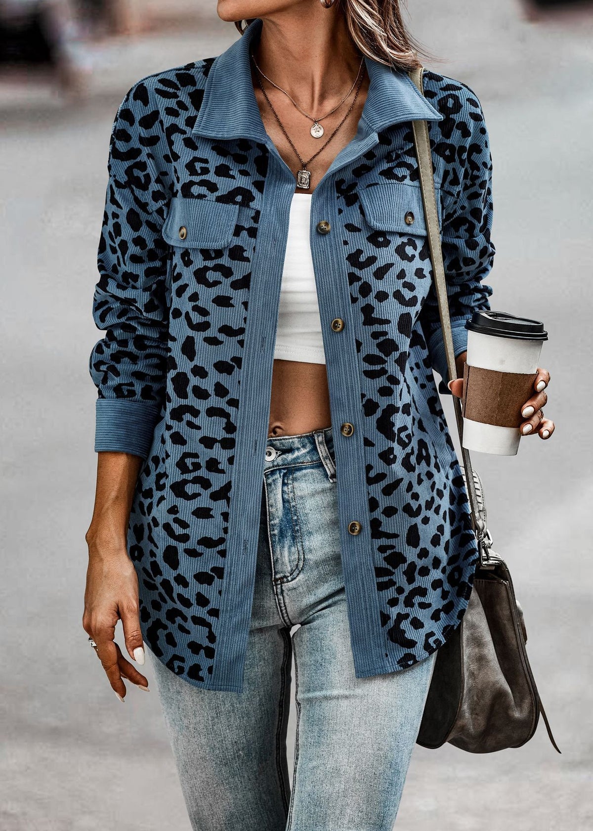Womens Shacket Jacket Casual Leopard Print Cardigans Coat Oversized Button Down Long Sleeve Shirt 2024 Fashion Outfits - Seldom Seen Styles