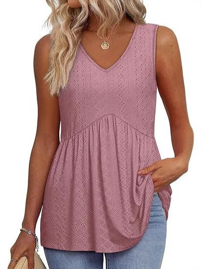 Womens Tank Tops 2025 Flowy Peplum Tops for Women Dressy Sleeveless V Neck Babydoll Tank Tops - Seldom Seen Styles