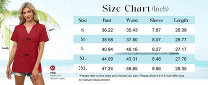 Womens Tops Summer Short Sleeve V Neck Blouses Business Casual Loose Fit Tshirts Trendy Fashion Outfits