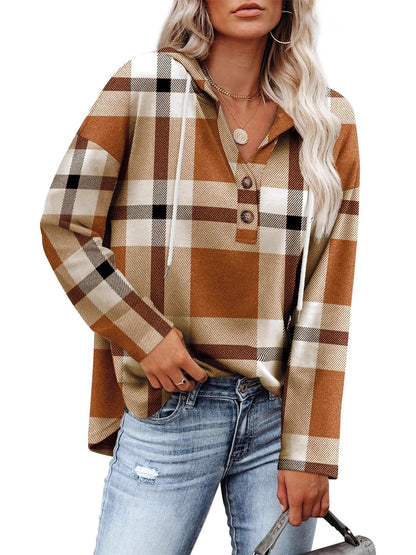 Haut pour femme col en V boutonné, pull pour femme, hauts à manches longues, tenues d'automne 2025, coupe ample