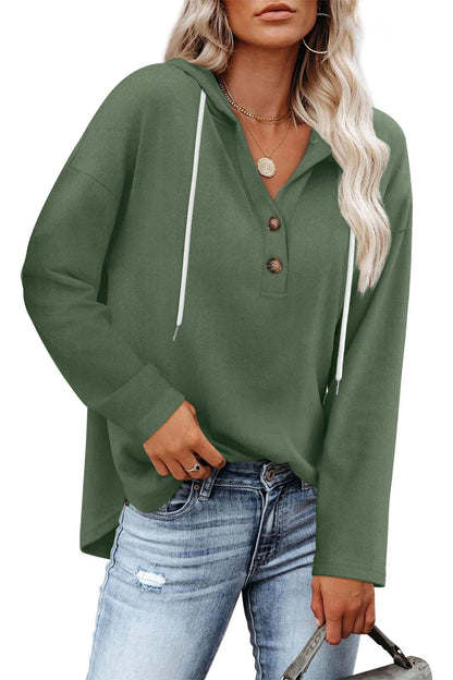Haut pour femme col en V boutonné, pull pour femme, hauts à manches longues, tenues d'automne 2025, coupe ample