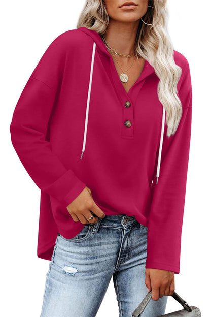 Haut pour femme col en V boutonné, pull pour femme, hauts à manches longues, tenues d'automne 2025, coupe ample