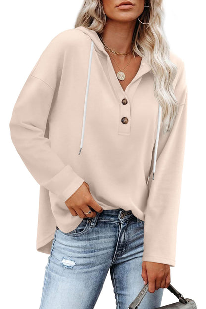 Haut pour femme col en V boutonné, pull pour femme, hauts à manches longues, tenues d'automne 2025, coupe ample
