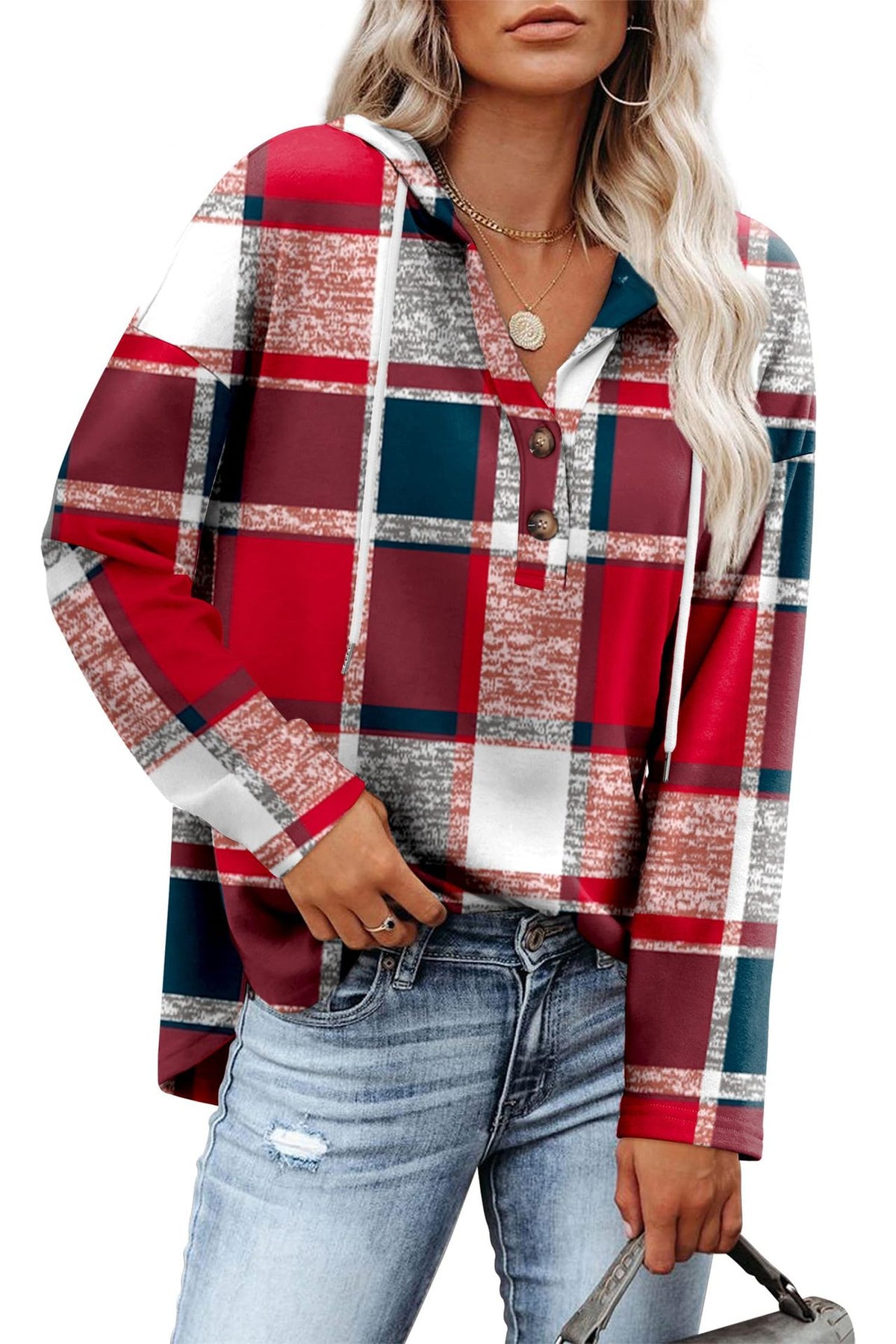 Womens Tops V Neck Button Sweatshirt for Women Pullover Long Sleeve Shirts Fall Outfits 2025 Loose Fit - Seldom Seen Styles