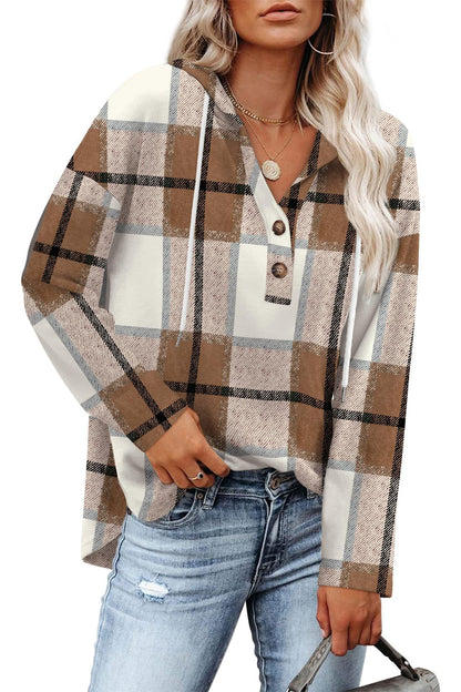 Haut pour femme col en V boutonné, pull pour femme, hauts à manches longues, tenues d'automne 2025, coupe ample
