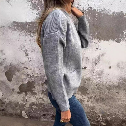 Cardigans zippés pour femmes Col rond Vestes tendance Manches longues Tenues Mode automne 2025 Vêtements d'hiver