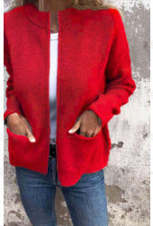 Cardigans zippés pour femmes Col rond Vestes tendance Manches longues Tenues Mode automne 2025 Vêtements d'hiver