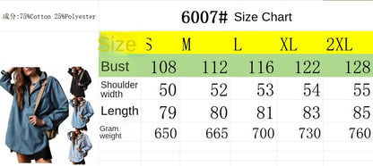 Damen-Jeanspullover, lässig, bequem, mit Knopfleiste, V-Ausschnitt, Bluse, lockere Passform, Oberteile, langärmelige Jeansjacke mit Tasche