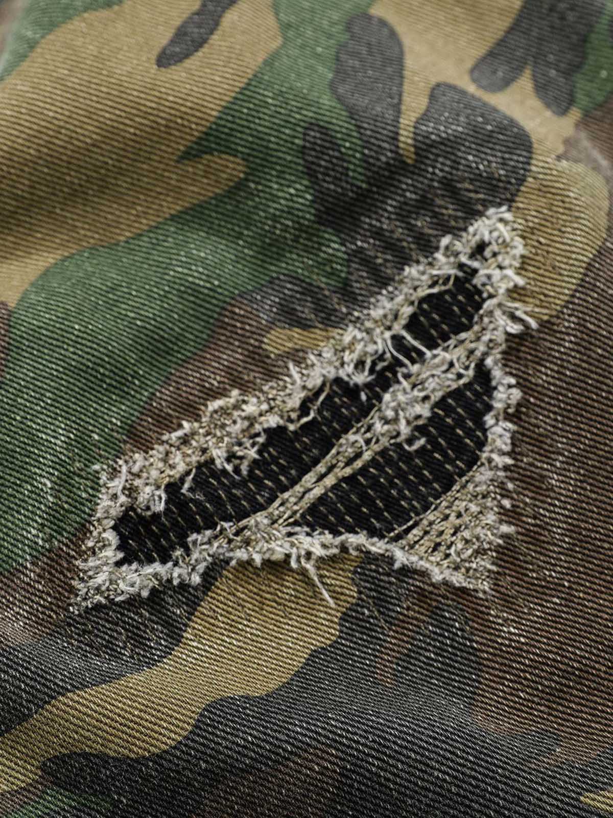 Woven Ripped Camouflage Flared Cargo Pants - Seldom Seen Styles
