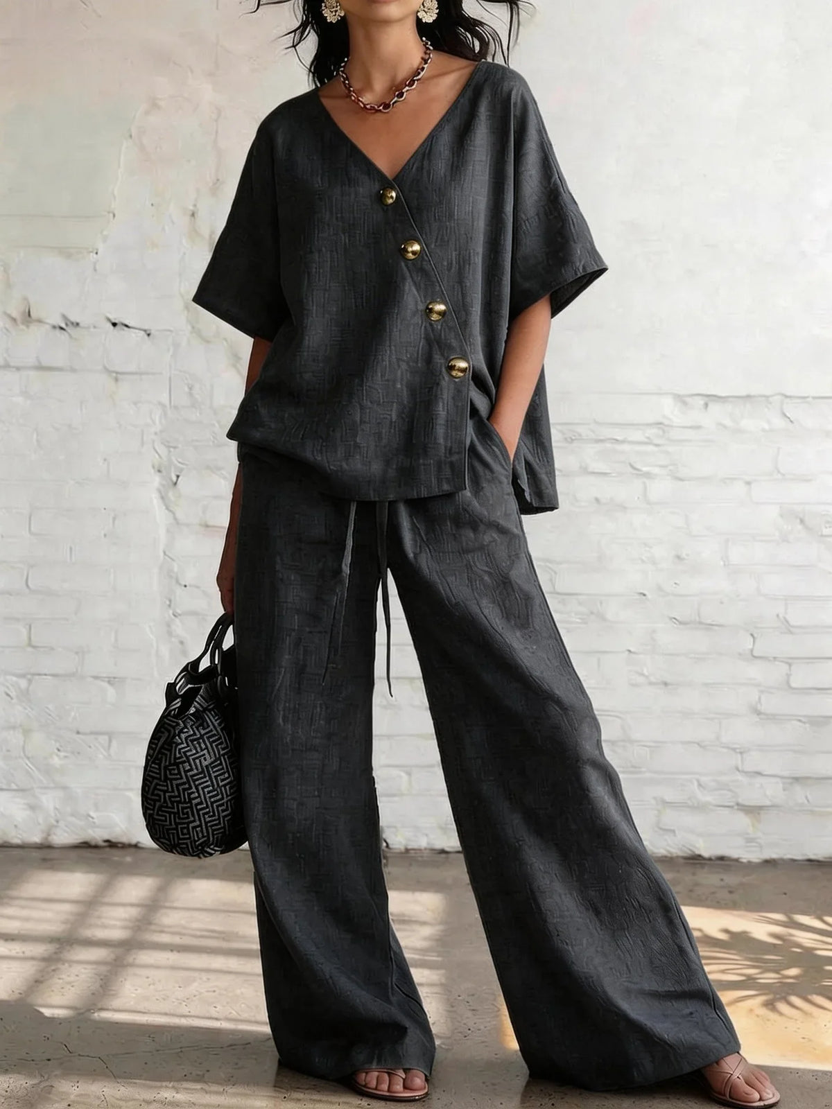 Wynonna Relaxed Wide Leg Trouser Set - Seldom Seen Styles