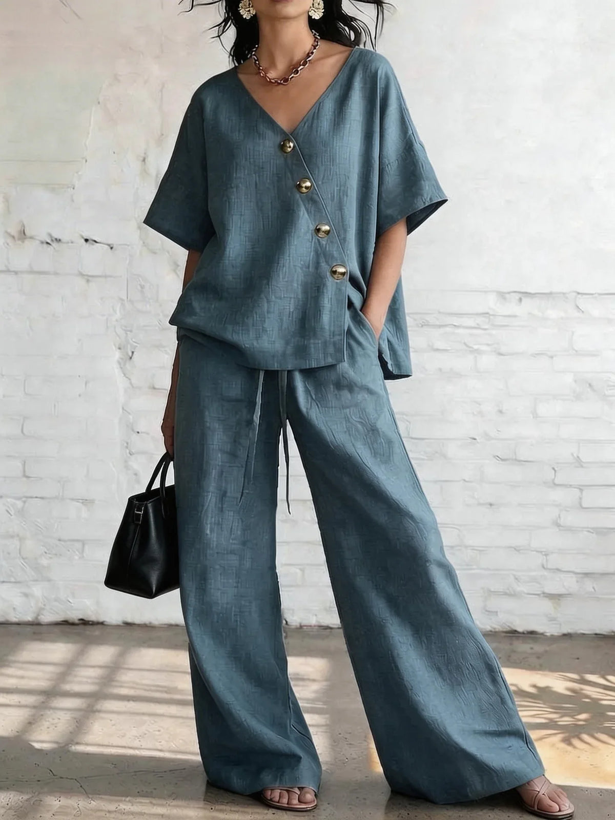 Wynonna Relaxed Wide Leg Trouser Set - Seldom Seen Styles